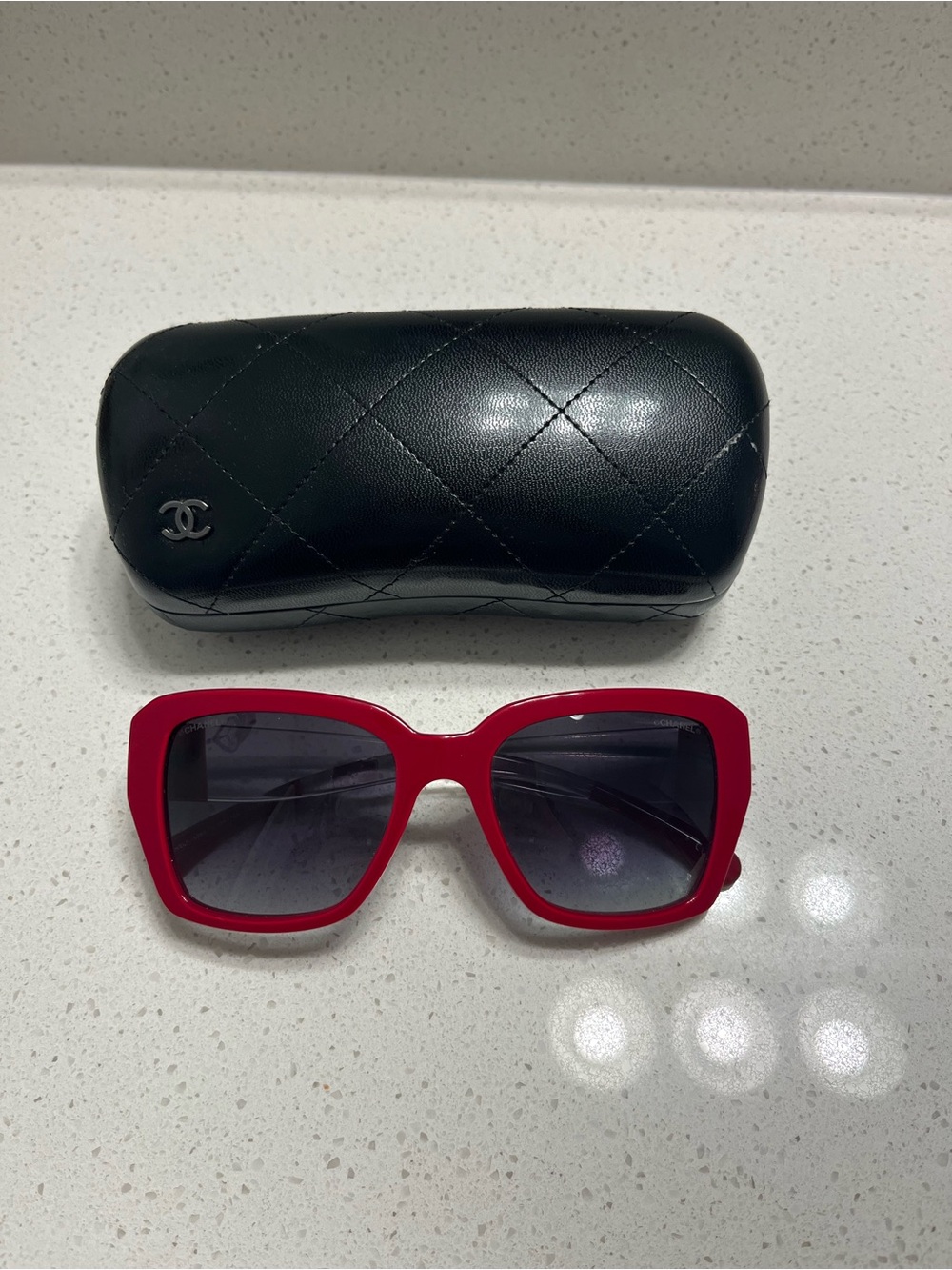 CHANEL Women’s Red Oversized Square Sunglasses